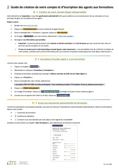 Process étape par étape de la création d'un compte